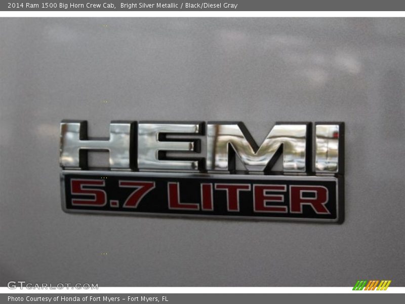 Bright Silver Metallic / Black/Diesel Gray 2014 Ram 1500 Big Horn Crew Cab