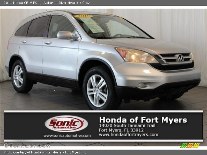 Alabaster Silver Metallic / Gray 2011 Honda CR-V EX-L