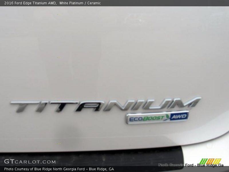 White Platinum / Ceramic 2016 Ford Edge Titanium AWD