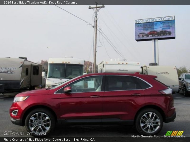 Ruby Red / Ceramic 2016 Ford Edge Titanium AWD