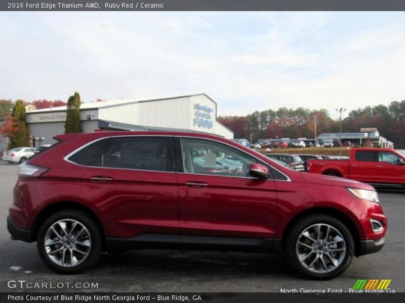 Ruby Red / Ceramic 2016 Ford Edge Titanium AWD