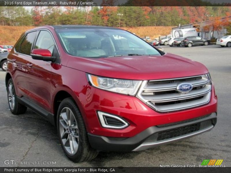 Ruby Red / Ceramic 2016 Ford Edge Titanium AWD