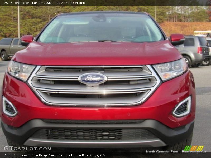 Ruby Red / Ceramic 2016 Ford Edge Titanium AWD