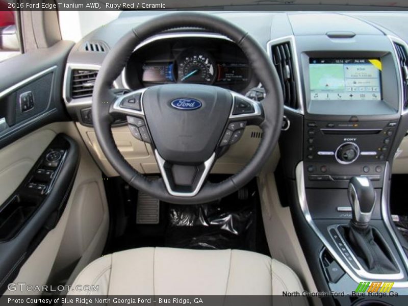 Ruby Red / Ceramic 2016 Ford Edge Titanium AWD