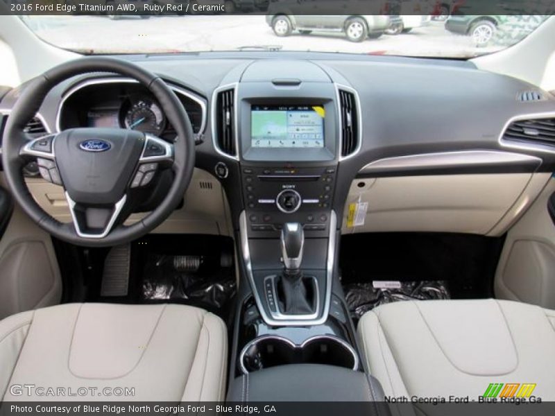 Ruby Red / Ceramic 2016 Ford Edge Titanium AWD