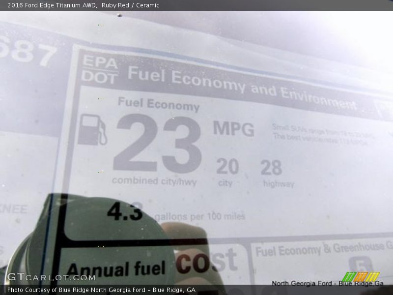 Ruby Red / Ceramic 2016 Ford Edge Titanium AWD