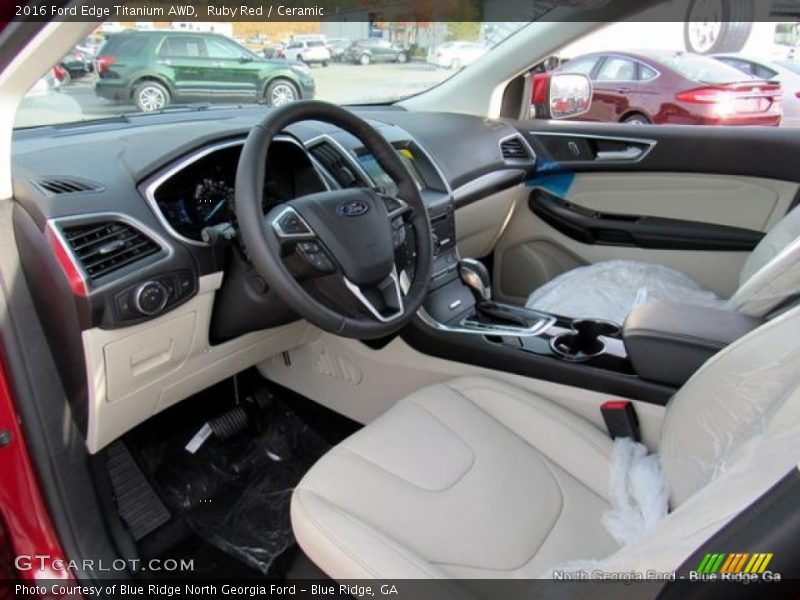 Ruby Red / Ceramic 2016 Ford Edge Titanium AWD