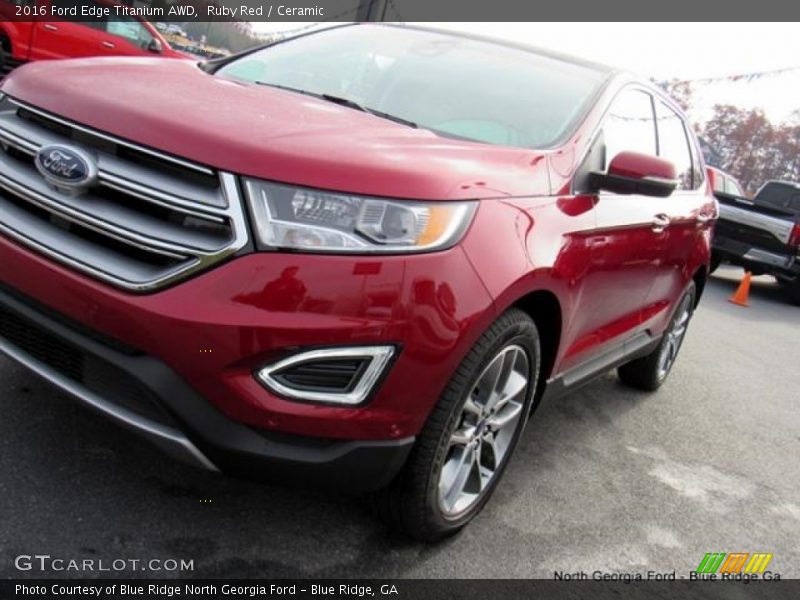 Ruby Red / Ceramic 2016 Ford Edge Titanium AWD