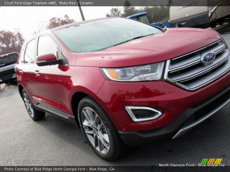 Ruby Red / Ceramic 2016 Ford Edge Titanium AWD