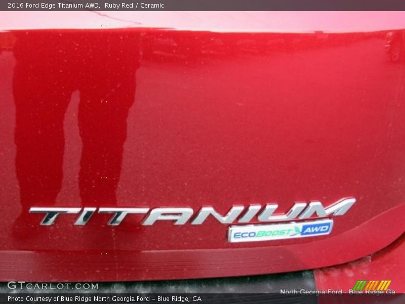 Ruby Red / Ceramic 2016 Ford Edge Titanium AWD