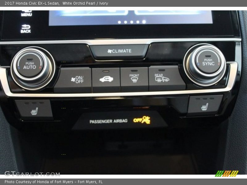 White Orchid Pearl / Ivory 2017 Honda Civic EX-L Sedan