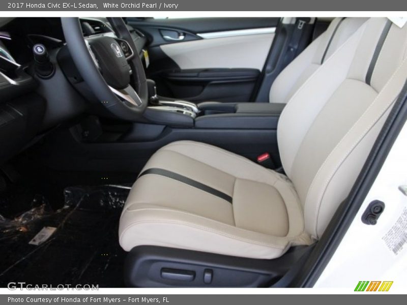 White Orchid Pearl / Ivory 2017 Honda Civic EX-L Sedan