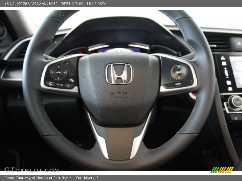 White Orchid Pearl / Ivory 2017 Honda Civic EX-L Sedan