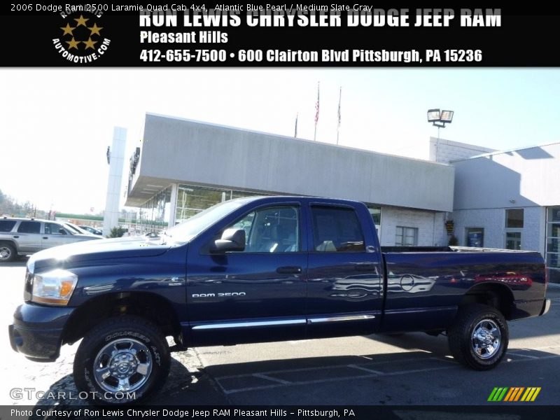 Atlantic Blue Pearl / Medium Slate Gray 2006 Dodge Ram 2500 Laramie Quad Cab 4x4