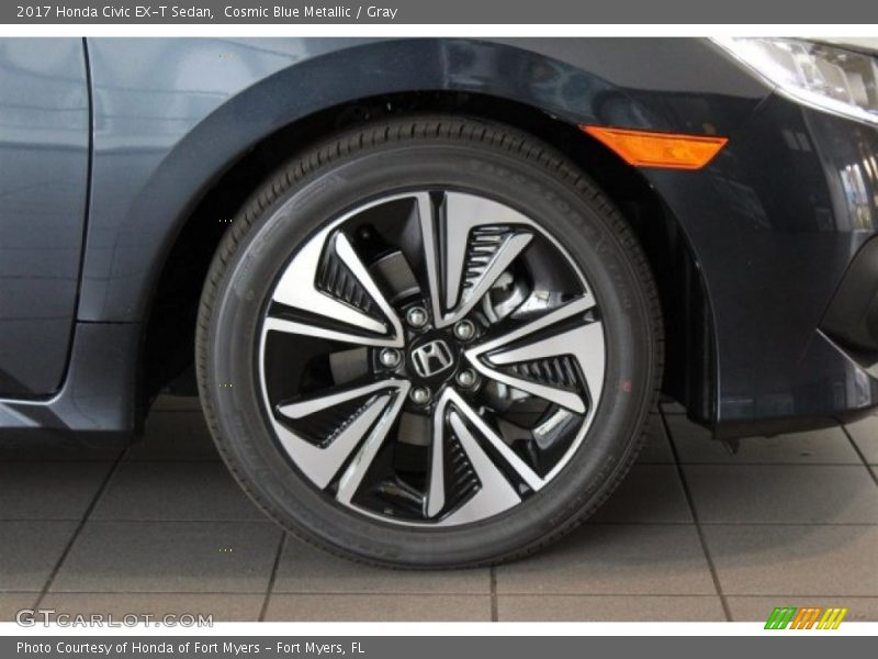 Cosmic Blue Metallic / Gray 2017 Honda Civic EX-T Sedan