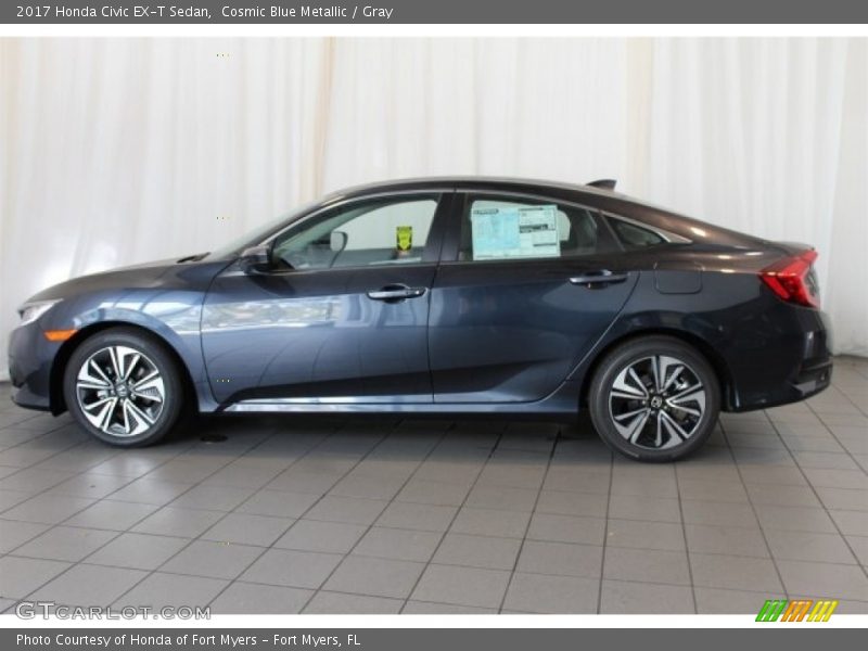 Cosmic Blue Metallic / Gray 2017 Honda Civic EX-T Sedan