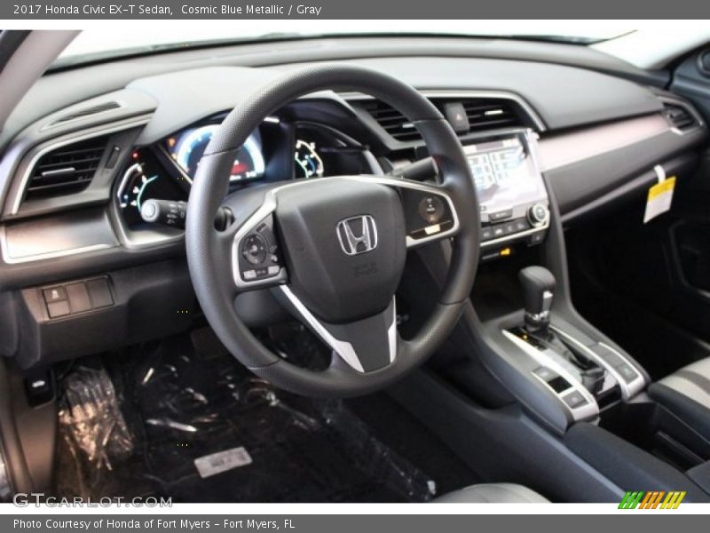 Cosmic Blue Metallic / Gray 2017 Honda Civic EX-T Sedan