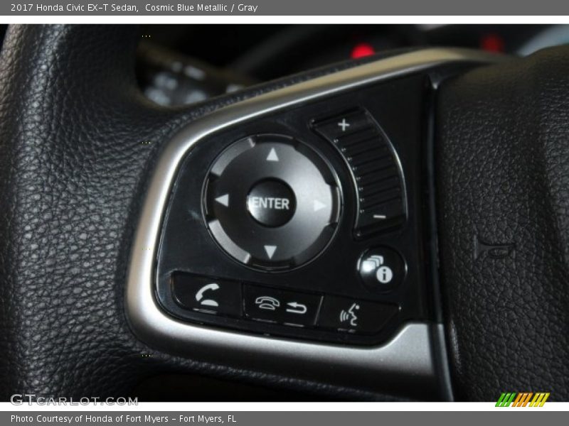 Cosmic Blue Metallic / Gray 2017 Honda Civic EX-T Sedan