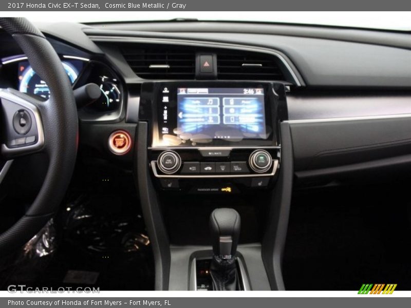 Cosmic Blue Metallic / Gray 2017 Honda Civic EX-T Sedan