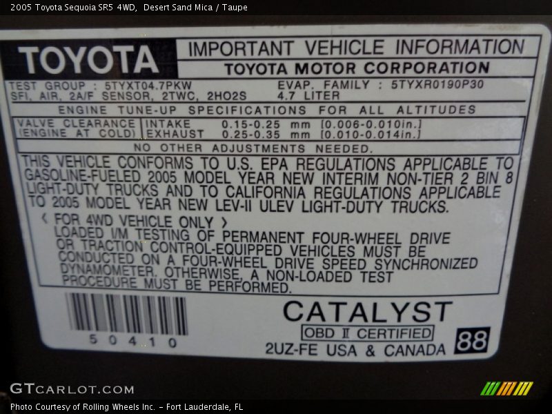 Desert Sand Mica / Taupe 2005 Toyota Sequoia SR5 4WD