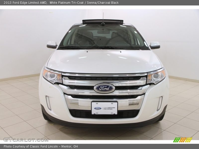 White Platinum Tri-Coat / Sienna/Charcoal Black 2013 Ford Edge Limited AWD