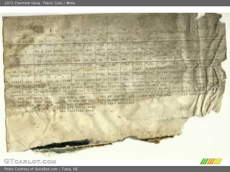 Placer Gold / White 1972 Chevrolet Nova
