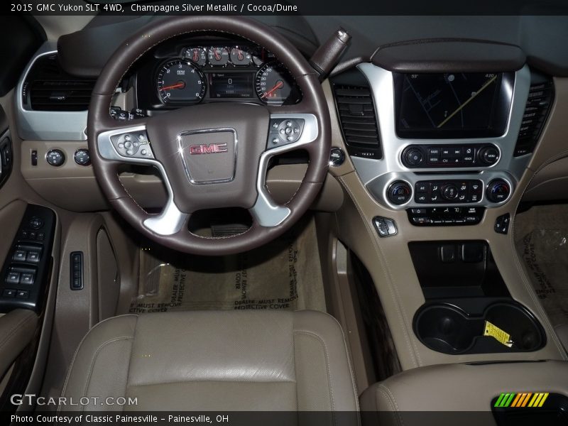 Champagne Silver Metallic / Cocoa/Dune 2015 GMC Yukon SLT 4WD