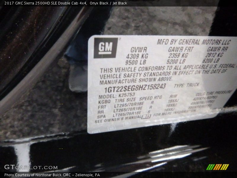 Onyx Black / Jet Black 2017 GMC Sierra 2500HD SLE Double Cab 4x4