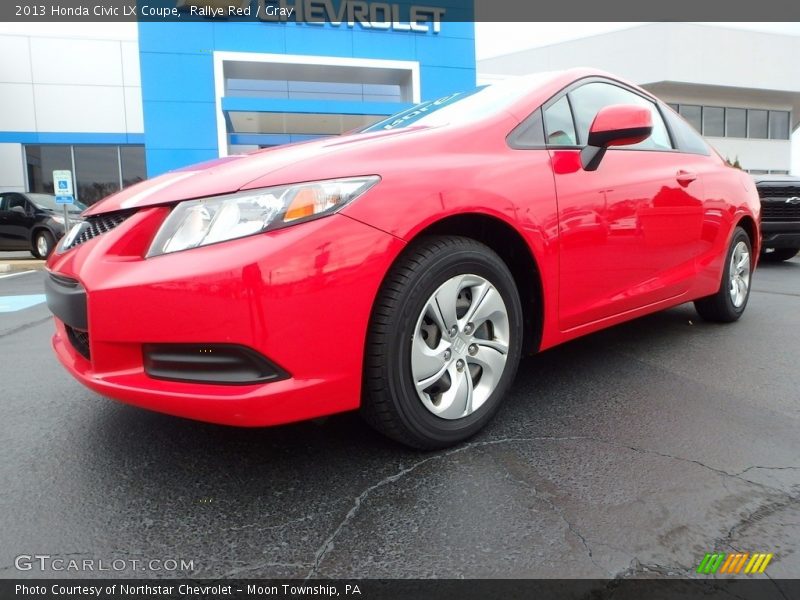 Rallye Red / Gray 2013 Honda Civic LX Coupe