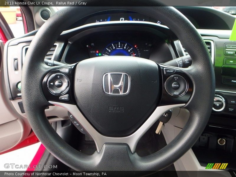 Rallye Red / Gray 2013 Honda Civic LX Coupe