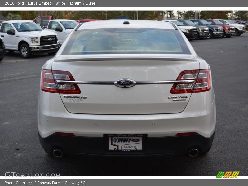 White Platinum / Dune 2016 Ford Taurus Limited