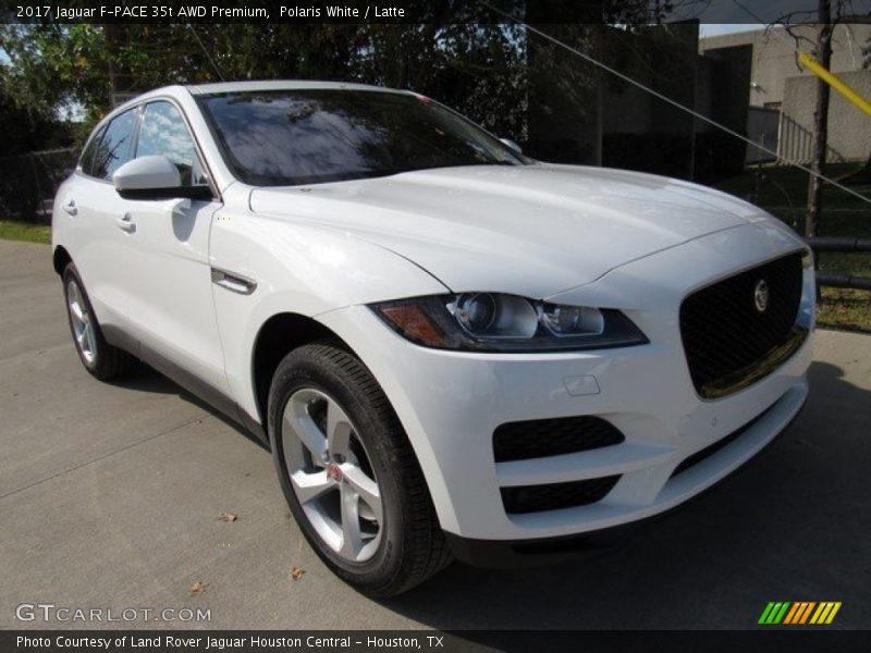 Polaris White / Latte 2017 Jaguar F-PACE 35t AWD Premium