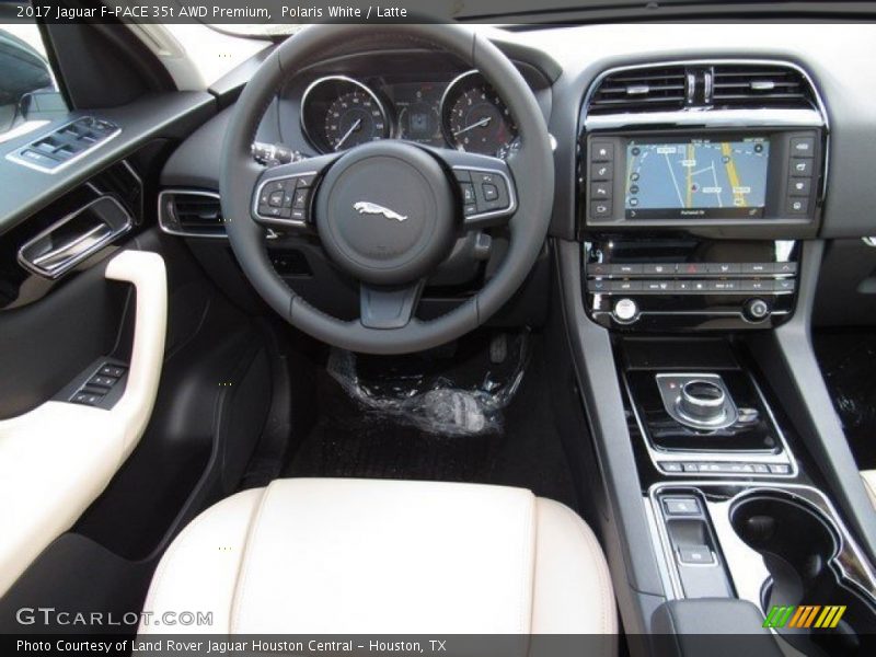 Polaris White / Latte 2017 Jaguar F-PACE 35t AWD Premium