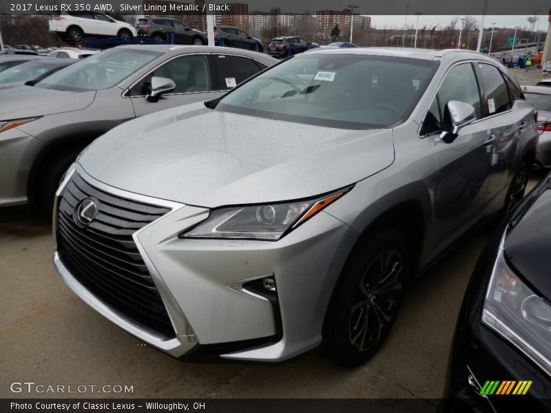 Silver Lining Metallic / Black 2017 Lexus RX 350 AWD