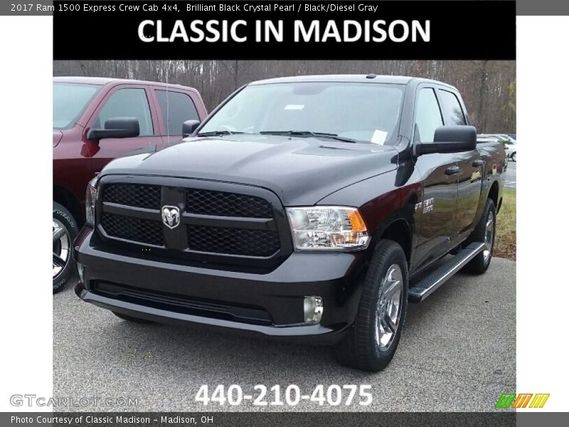 Brilliant Black Crystal Pearl / Black/Diesel Gray 2017 Ram 1500 Express Crew Cab 4x4
