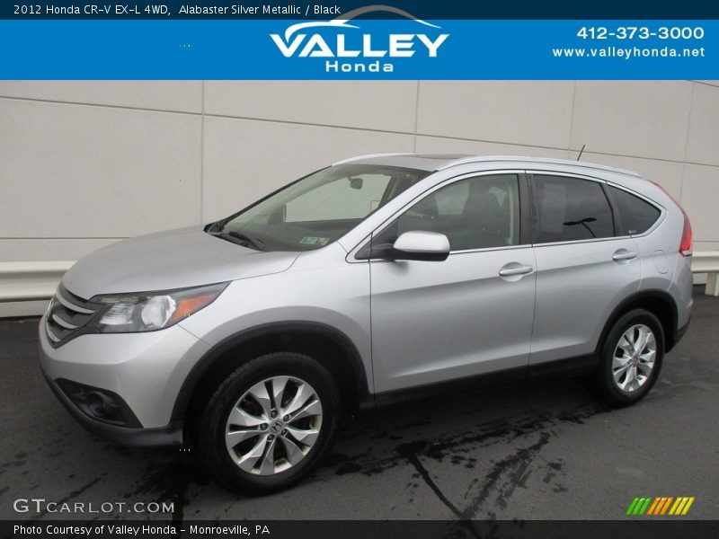 Alabaster Silver Metallic / Black 2012 Honda CR-V EX-L 4WD