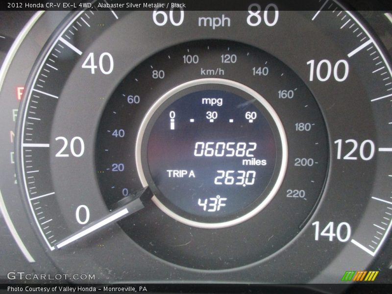Alabaster Silver Metallic / Black 2012 Honda CR-V EX-L 4WD