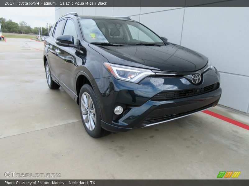 Galactic Aqua Mica / Black 2017 Toyota RAV4 Platinum