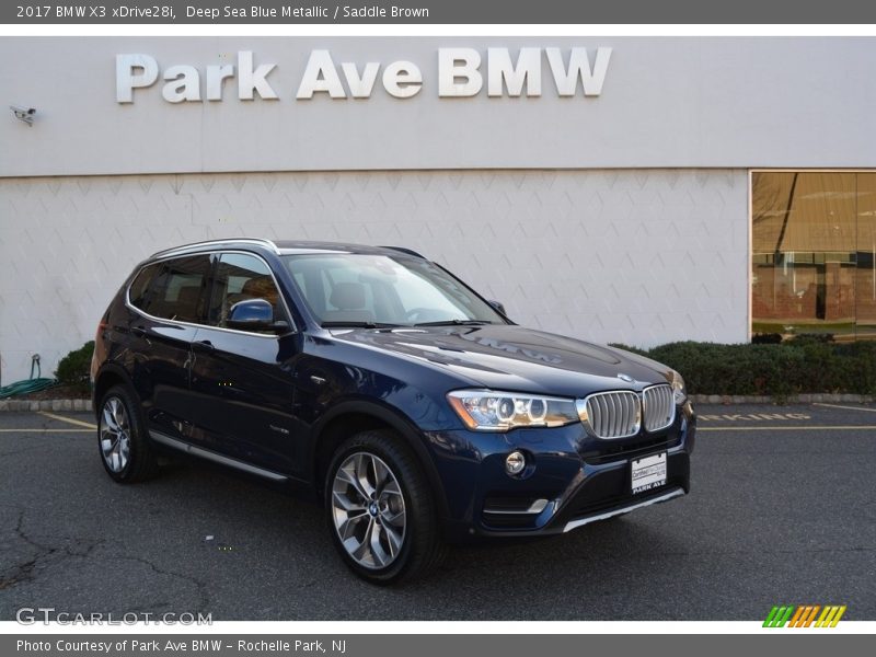 Deep Sea Blue Metallic / Saddle Brown 2017 BMW X3 xDrive28i