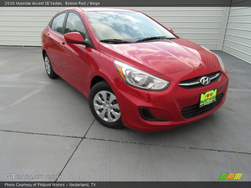 Boston Red / Beige 2016 Hyundai Accent SE Sedan
