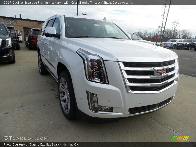 Crystal White Tricoat / Shale/Cocoa Accents 2017 Cadillac Escalade Premium Luxury 4WD