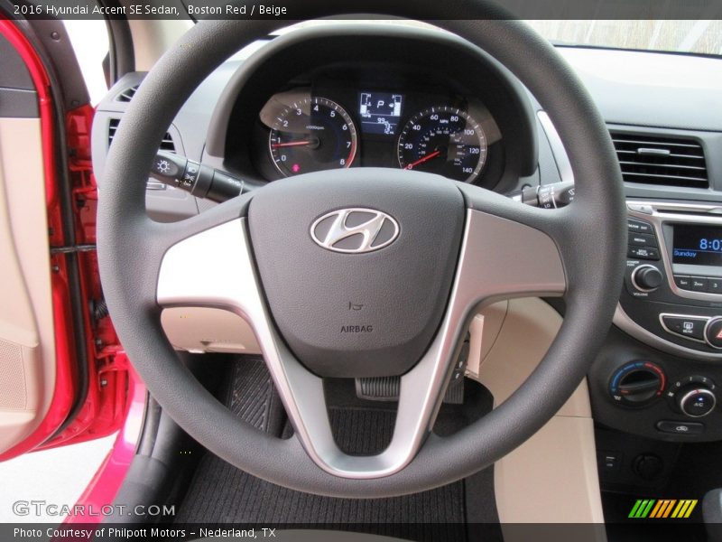 Boston Red / Beige 2016 Hyundai Accent SE Sedan