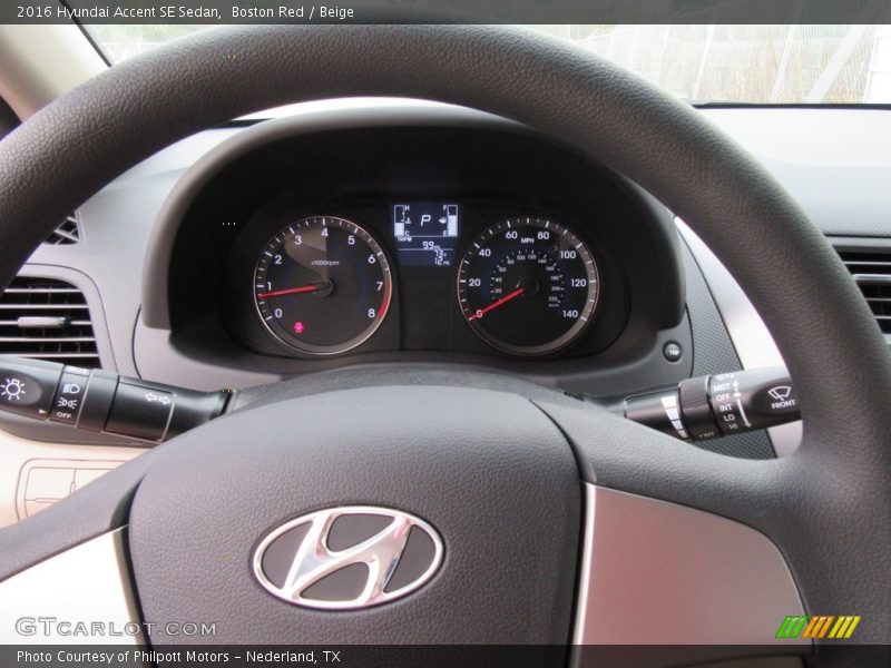 Boston Red / Beige 2016 Hyundai Accent SE Sedan