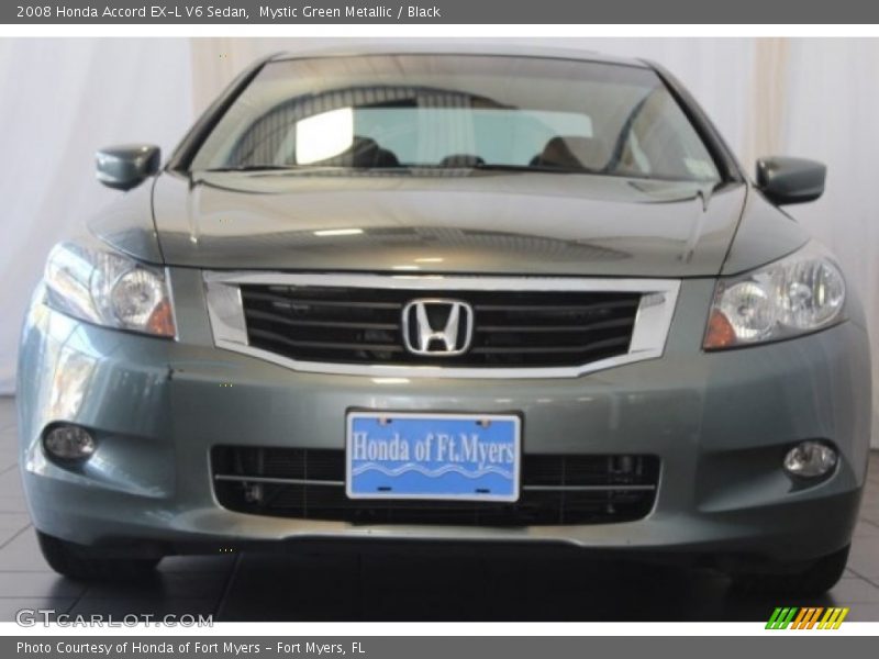 Mystic Green Metallic / Black 2008 Honda Accord EX-L V6 Sedan