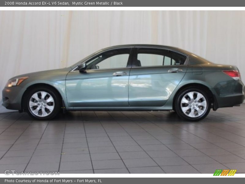 Mystic Green Metallic / Black 2008 Honda Accord EX-L V6 Sedan