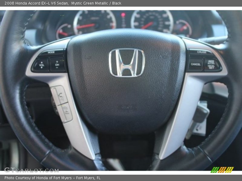 Mystic Green Metallic / Black 2008 Honda Accord EX-L V6 Sedan