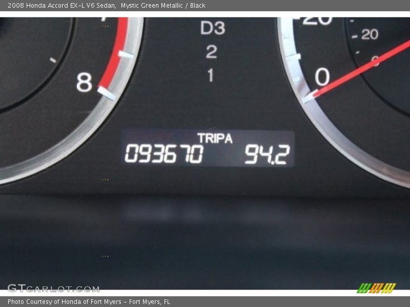 Mystic Green Metallic / Black 2008 Honda Accord EX-L V6 Sedan