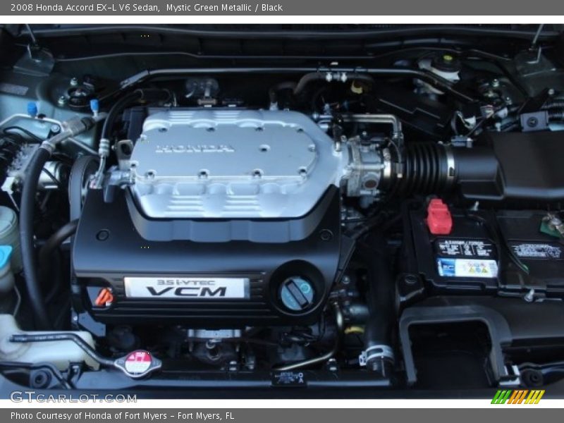 Mystic Green Metallic / Black 2008 Honda Accord EX-L V6 Sedan