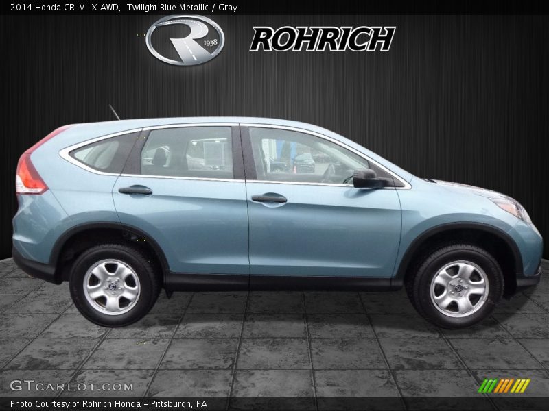Twilight Blue Metallic / Gray 2014 Honda CR-V LX AWD