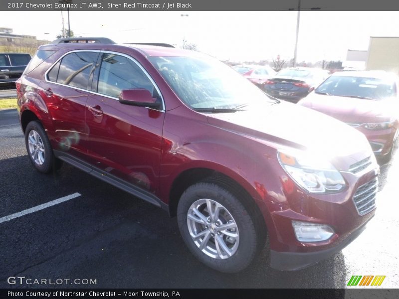 Siren Red Tintcoat / Jet Black 2017 Chevrolet Equinox LT AWD